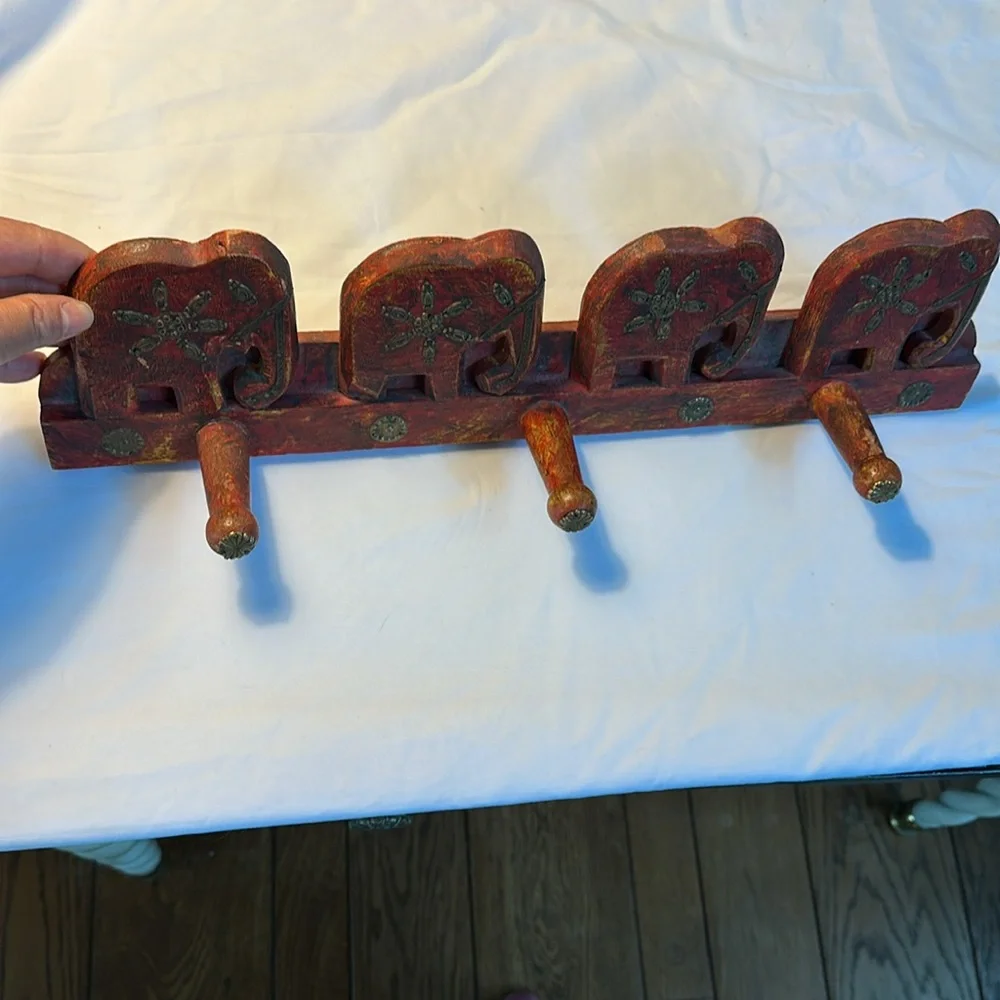 Handcrafted Elephant Wall Hook Rack